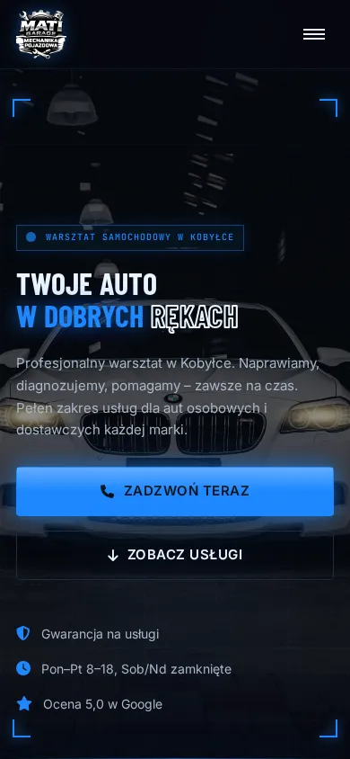 Strona warsztatu samochodowego
